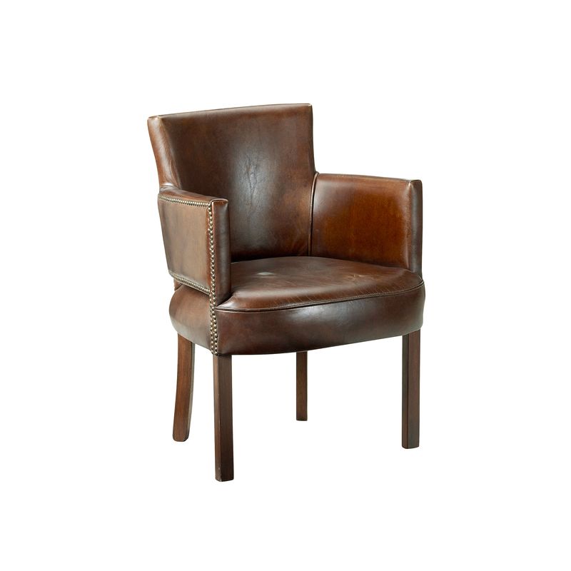 Newark leather vintage cigar spisestol | Artwood
