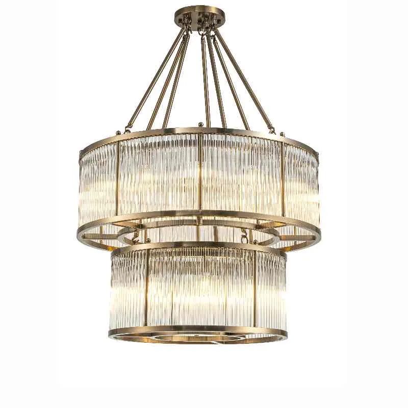 Clinton Dobbel Bronse Taklampe 90cm - Home Factory
