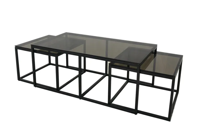 Oceanside glass sofabord 3-set | Home Factory