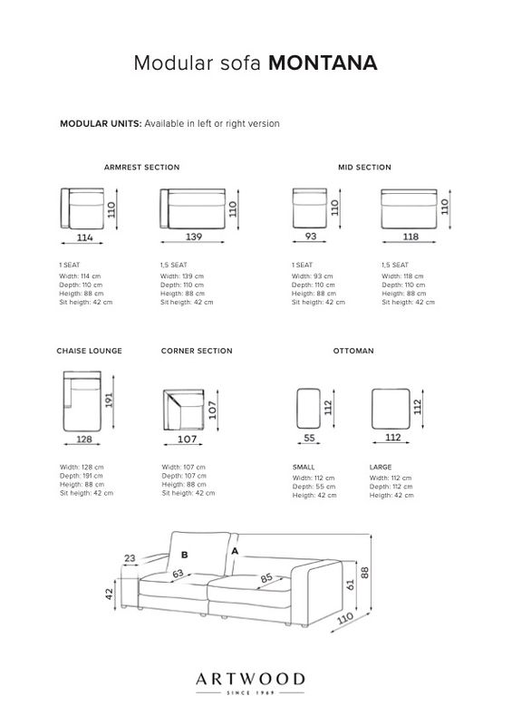 Montana midtmodul 1-seter | Artwood
