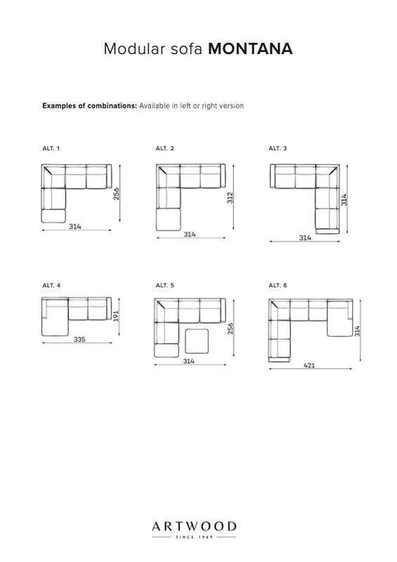 Montana venstremodul 1,5-seter | Artwood